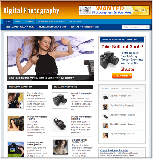 Digital Photography Ready-Made Website