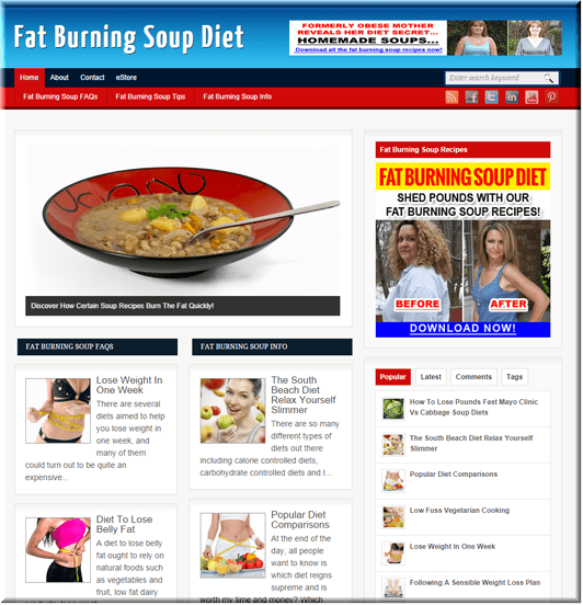 Fat burning soup diet ready-made website