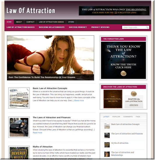 Law of attraction ready-made website