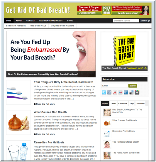 Bad breath ready-made website