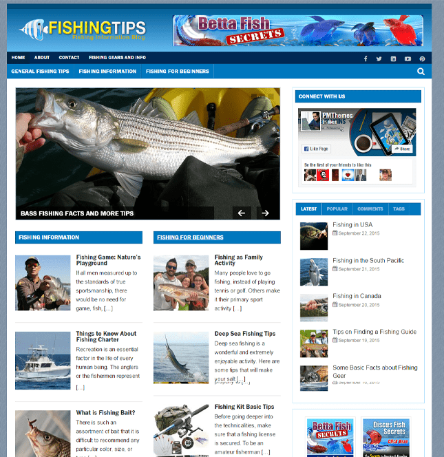 Fishing tips ready-made website