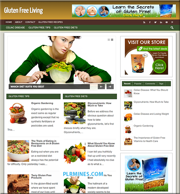 Gluten free living ready-made website