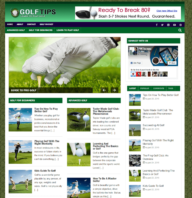 Golf tips ready-made website