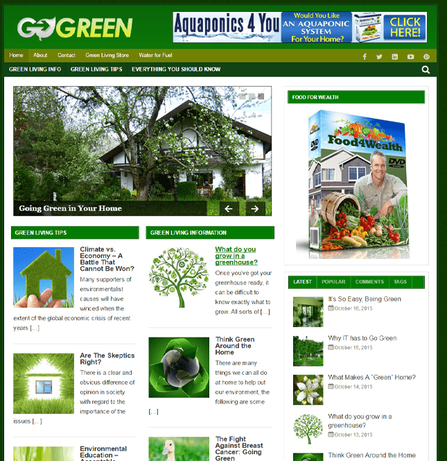 Green living ready-made website