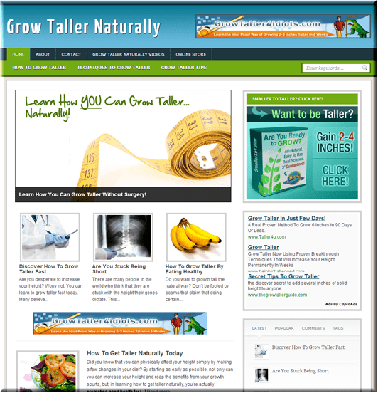 Grow taller ready-made website