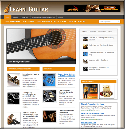 Learn guitar ready-made website