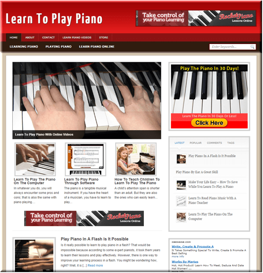 Learn piano ready-made website