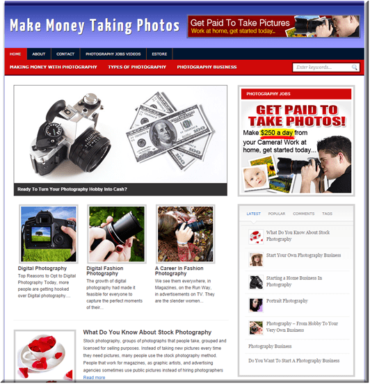 Make money from photos ready-made website