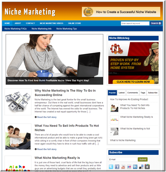 Niche marketing ready-made website