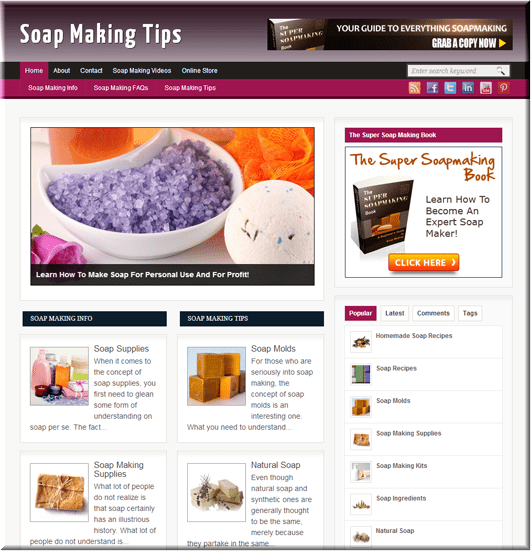 Soap Making Tips Ready-Made Website