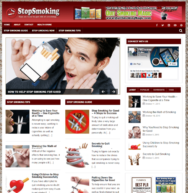 Stop smoking ready-made website