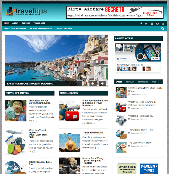 Travel Tips Ready-Made Website