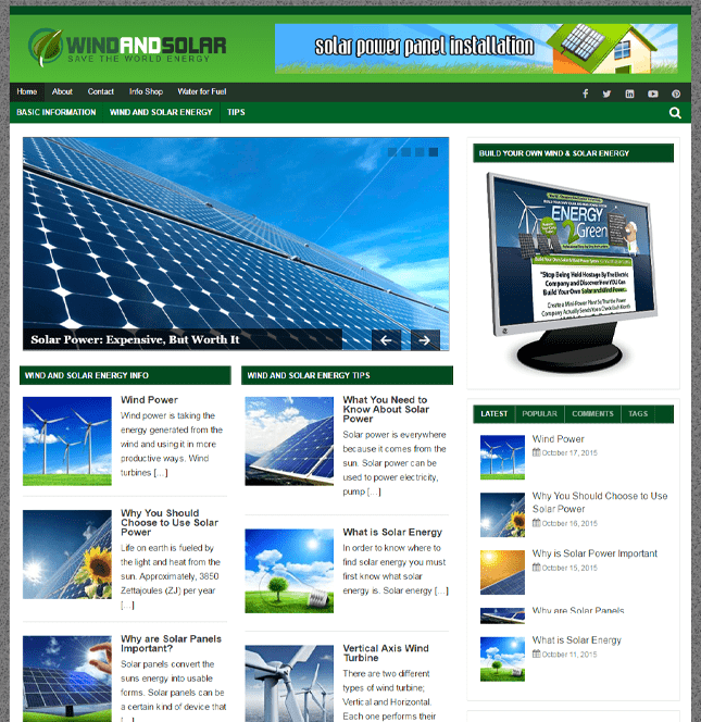 Wind and Solar Ready-Made Website