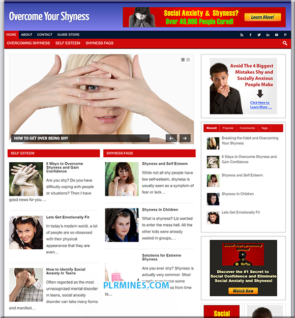 Overcome Shyness Ready-Made Website